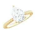 thumbnail image 1 of Rosec Jewels Pear Shape Zircon Teardrop Solitaire Ring for Women - 7X10 mm, 18K Yellow Gold, US 3.00, 1 of 8