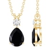 thumbnail image 1 of Rosec Jewels Lab Grown Black Diamond Pendant Necklace - 4.8 Carat Black Diamond - AAAA Grade - Black White Diamond Necklace, 14K Yellow Gold, 1 of 6
