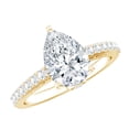 thumbnail image 1 of Rosec Jewels Pear Shaped Moissanite Solitaire Engagement Ring - 7X10 mm - 2 Ct - D-VS1 Grade, 10K Yellow Gold, US 6.50, 1 of 9
