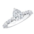 thumbnail image 1 of Rosec Jewels Pear Shaped Moissanite Solitaire Engagement Ring for Women - 1 Ct - 6X8 mm - D-VS1 Grade, 10K White Gold, US 10.50, 1 of 9