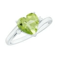 thumbnail image 1 of Rosec Jewels Natural Peridot Heart Engagement Ring for Women - Peridot Diamond Ring - 8 mm - August Birthstone - AAA Quality, 10K White Gold, US 5.50, 1 of 9
