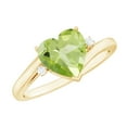 thumbnail image 1 of Rosec Jewels Natural Peridot Heart Engagement Ring for Women - Peridot Diamond Ring - 8 mm - August Birthstone - AAA Quality, 10K Yellow Gold, US 4.50, 1 of 9