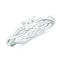 Rosec Jewels Princess Cut Engagement Ring | Lab Diamond Designer Ring | 5 MM - 1 Ct - EF-VS Grade, 925 Sterling Silver, US 4.00