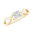 thumbnail image 1 of Rosec Jewels Princess Cut Lab Diamond Pre Engagement Ring - Infinity Promise Ring - EF-VS Grade, 18K Yellow Gold, US 8.00, 1 of 7