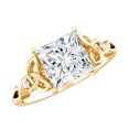 thumbnail image 1 of Rosec Jewels Princess Cut Lab Diamond Ring 1 Carat - 6 mm Square Engagement Ring, 14K Yellow Gold, US 4.00, 1 of 9