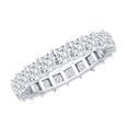 thumbnail image 1 of Rosec Jewels Princess Cut Moissanite Eternity Band Ring for Women - Full Eternity Ring, 18K White Gold, US 12.00, 1 of 7