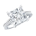 thumbnail image 1 of Rosec Jewels Princess Cut Moissanite Solitaire Engagement Ring - 8 mm - 3 ct - D-VS1 Certified, 14K White Gold, US 3.00, 1 of 7