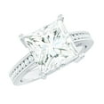 thumbnail image 1 of Rosec Jewels Princess Cut Moissanite Solitaire Engagement Ring - 8 mm - 3 ct - D-VS1 Certified, 18K White Gold, US 13.00, 1 of 7