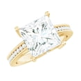 thumbnail image 1 of Rosec Jewels Princess Cut Moissanite Solitaire Engagement Ring - 8 mm - 3 ct - D-VS1 Certified, 18K Yellow Gold, US 5.00, 1 of 8