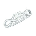 thumbnail image 1 of Rosec Jewels Moissanite Promise Ring for Women (4 mm Princess Cut, D-VS1 Quality) - Infinity Knot Ring, 18K White Gold, US 4.00, 1 of 8