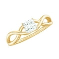 thumbnail image 1 of Rosec Jewels Moissanite Promise Ring for Women (4 mm Princess Cut, D-VS1 Quality) - Infinity Knot Ring, 18K Yellow Gold, US 5.00, 1 of 8