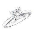 thumbnail image 1 of Rosec Jewels Princess Cut Moissanite Solitaire Engagement Ring for Women - 6 mm - 1 Carat Ring - D-VS1 Quality Certified, 10K White Gold, US 12.50, 1 of 9