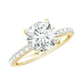 thumbnail image 1 of Rosec Jewels Moissanite Engagement Ring 2 Carat - 8 mm Round Moissanite Solitaire Ring - D-VS1 Quality, 18K Yellow Gold, US 5.50, 1 of 7