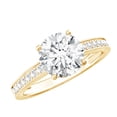 thumbnail image 1 of Rosec Jewels Moissanite Solitaire Engagement Ring 2 Carat - 8 mm Moissanite Ring for Women - D-VS1 Grade - with Jewelry Box, 10K Yellow Gold, US 7.00, 1 of 9