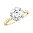 thumbnail image 1 of Rosec Jewels Round Moissanite Solitaire Engagement Ring 2 Carat - 8 mm - High Set Ring - D-VS1 Quality - with Jewelry Box, 14K Yellow Gold, US 5.00, 1 of 7