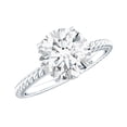 thumbnail image 1 of Rosec Jewels Round Moissanite Solitaire Engagement Ring 2 Carat - 8 mm - High Set Ring - D-VS1 Quality - with Jewelry Box, 925 Sterling Silver, US 4.00, 1 of 6