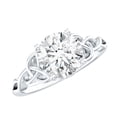 thumbnail image 1 of Rosec Jewels Certified Moissanite Round Engagement Ring 2 Carat - Celtic Knot Ring - 8 mm - D-VS1 Quality - with Jewelry Box, 925 Sterling Silver, US 4.00, 1 of 9
