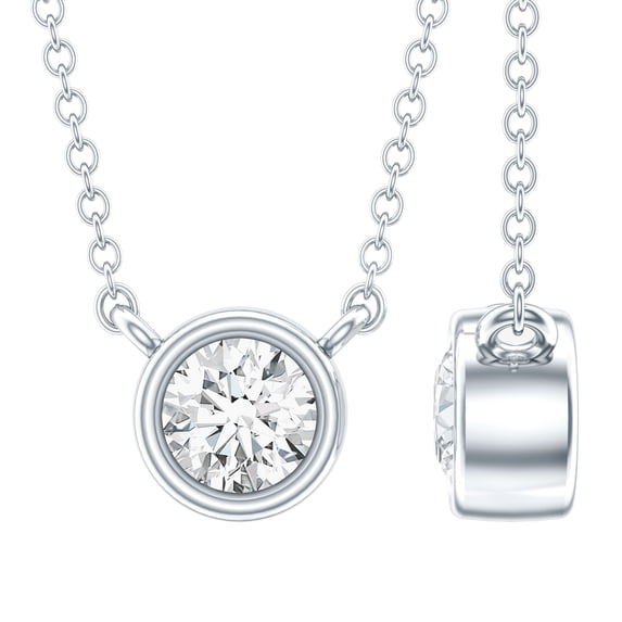 Rosec Jewels - Lab Grown Diamond Necklace for Women - EF-VS Quality - Ready to Gift with Jewelry Box, 14K White Gold