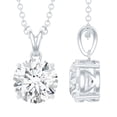 thumbnail image 1 of Rosec Jewels - Round Diamond Necklace (Lab Grown) - 8 mm - 2 Carat - Ef-VS Quality, with Chain - Anniversary Gift, 10K White Gold, 1 of 6