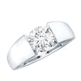 thumbnail image 1 of Rosec Jewels Round Lab Grown Diamond Solitaire Engagement Ring 2 Carat - Mens Diamond Ring - EF-VS Quality Certified, 10K White Gold, US 9.00, 1 of 9