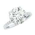 thumbnail image 1 of Rosec Jewels Moissanite Round Engagement Ring 4 Carat - 10 mm Moissanite Solitaire Ring - D-VS1 Grade Certified, 10K White Gold, US 6.50, 1 of 9