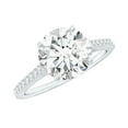thumbnail image 1 of Rosec Jewels Round Moissanite Engagement Ring with Side Stones - 8 mm - 2 Carat Moissanite Solitaire Ring - D-VS1 Grade, 18K White Gold, US 7.50, 1 of 8