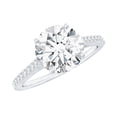 thumbnail image 1 of Rosec Jewels Round Moissanite Engagement Ring with Side Stones - 8 mm - 2 Carat Moissanite Solitaire Ring - D-VS1 Grade, 925 Sterling Silver, US 3.00, 1 of 8