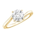 thumbnail image 1 of Rosec Jewels Round Moissanite Solitaire Engagement Ring 1 Carat - 7 mm - Bypass Ring - D-VS1 Quality Certified, 10K Yellow Gold, US 7.50, 1 of 9
