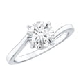 thumbnail image 1 of Rosec Jewels Round Moissanite Solitaire Engagement Ring 1 Carat - 7 mm - Bypass Ring - D-VS1 Quality Certified, 14K White Gold, US 12.50, 1 of 9