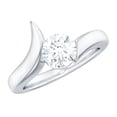 thumbnail image 1 of Rosec Jewels Certified Moissanite Engagement Ring 1 Carat - Bypass Ring - 6 mm Round Ring - D-VS1 Quality - with Jewelry Box, 925 Sterling Silver, US 4.00, 1 of 8