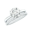 thumbnail image 1 of Rosec Jewels Moissanite Wedding Bridal Ring Set (D-VS1 Grade) - 2 Carat Engagement Ring with Enhancer - with Jewelry Box, 10K White Gold, US 8.50, 1 of 7
