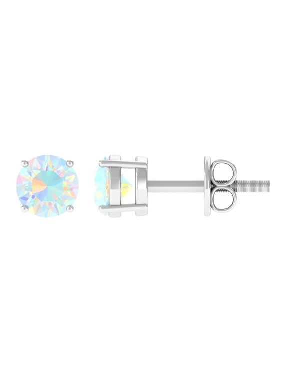 Natural Ethiopian Opal Earrings for Women - October Birthstone Earrings 1 Carat - AAA Quality - Ready to Gift, 925 Sterling Silver