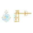 thumbnail image 1 of Rosec Jewels Ethiopian Opal Stud Earrings for Women (AAA Quality) - Natural Opal Diamond Earrings - Ready to Gift, 10K Yellow Gold, 1 of 10