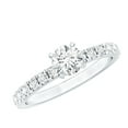 thumbnail image 1 of Rosec Jewels Moissanite Solitaire Engagement Ring with Side Stones - 5 mm Round - D-VS1 Quality Certified - with Jewelry Box, 14K White Gold, US 10.50, 1 of 8