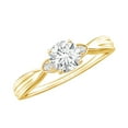 thumbnail image 1 of Rosec Jewels Moissanite Round Engagement Ring 1 Carat - 6 mm - Solitaire Ring - D-VS1 Quality Certified, 18K Yellow Gold, US 3.50, 1 of 8