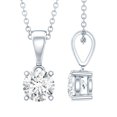 thumbnail image 1 of Rosec Jewels Solitaire Lab Diamond Necklace Circle 6 mm - 1 Ct - EF-VS Quality - Ready to Gift, 925 Sterling Silver, 1 of 7