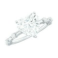 thumbnail image 1 of Rosec Jewels Certified Moissanite Heart Engagement Ring 2 Carat - Solitaire Ring for Women (8 mm, D-VS1 Quality), 10K White Gold, US 9.50, 1 of 9