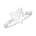 thumbnail image 1 of Rosec Jewels Certified Moissanite Heart Engagement Ring 2 Carat - Solitaire Ring for Women (8 mm, D-VS1 Quality), 18K White Gold, US 7.00, 1 of 8