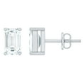 thumbnail image 1 of Rosec Jewels Solitaire Studs - Emerald Cut Lab Diamond Earrings - 3X5 mm - 1/2 Ct - EF-VS Grade Certified, 18K White Gold, 1 of 7