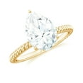 thumbnail image 1 of Rosec Jewels 2 Carat Pear Shaped Solitaire Moissanite Engagement Ring 925 Silver - (7X10 mm) - Ready to Gift for Women, US 5.00, 1 of 9