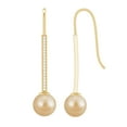 thumbnail image 1 of Rosec Jewels South Sea Pearl Dangle Drop Earrings with Diamond for Women (8 MM, AAA Quality), 14K Yellow Gold, 1 of 8
