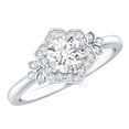 thumbnail image 1 of Rosec Jewels Statement Flower Lab Created Diamond Engagement Ring for Women - EF-VS Quality, 925 Sterling Silver, US 4.00, 1 of 8