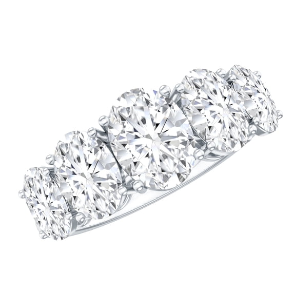 Rosec Jewels Moissanite 5 Stone Anniversary Ring (D-VS1 Quality) - 925 Silver Anniversary Ring Hypoallergenic - with Jewelry Box, US 5.00