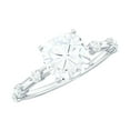 thumbnail image 1 of Rosec Jewels Sterling Silver Cushion Cut Ring (8 mm, 925 Stamped) - D-VS1 Quality 3 Carat Moissanite Engagement Ring for Women, US 6.00, 1 of 7