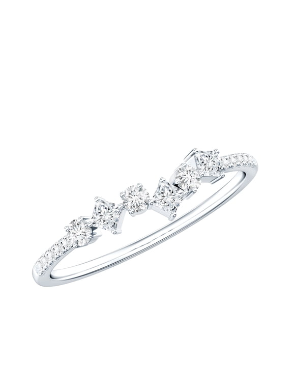 Certified Sterling Silver Moissanite Eternity Ring for Women - Moissanite Stackable Ring - Ready to Gift for Women, US 5.00