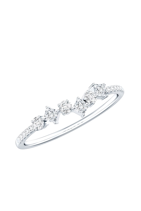 Sterling Silver Eternity Ring for Women - Certified Moissanite Stackable Ring Hypoallergenic - Ready to Gift for Valentines Day, US 5.00