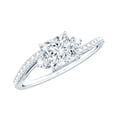 thumbnail image 1 of Rosec Jewels 1.20 Ct Moissanite Princess Cut Engagement Ring Sterling Silver - D-VS1 Quality Certified Moissanite Bypass Ring for Women, US 8.00, 1 of 9