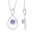 thumbnail image 1 of Rosec Jewels Natural Tanzanite Infinity Pendant Necklace (AAA Grade) - Tanzanite Diamond Necklace - Ready to Gift for Valentines, 925 Sterling Silver, 1 of 7