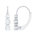 thumbnail image 1 of Rosec Jewels Three Stone Earrings for Women - Certified Moissanite Hoop Earrings for Mom, 18K White Gold, 1 of 6