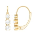 thumbnail image 1 of Rosec Jewels Three Stone Earrings for Women - Certified Moissanite Hoop Earrings for Mom, 18K Yellow Gold, 1 of 6